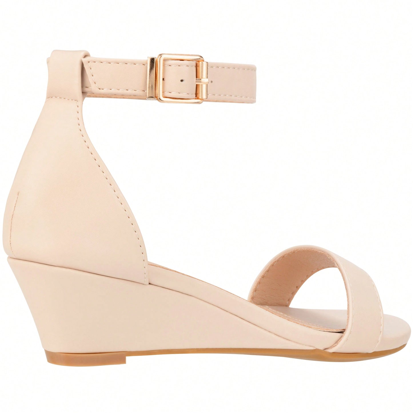 Women's Adjustable Ankle Strap Open Toe Low Wedge Sandal Comfortable Platform Heeled Sandals Suede