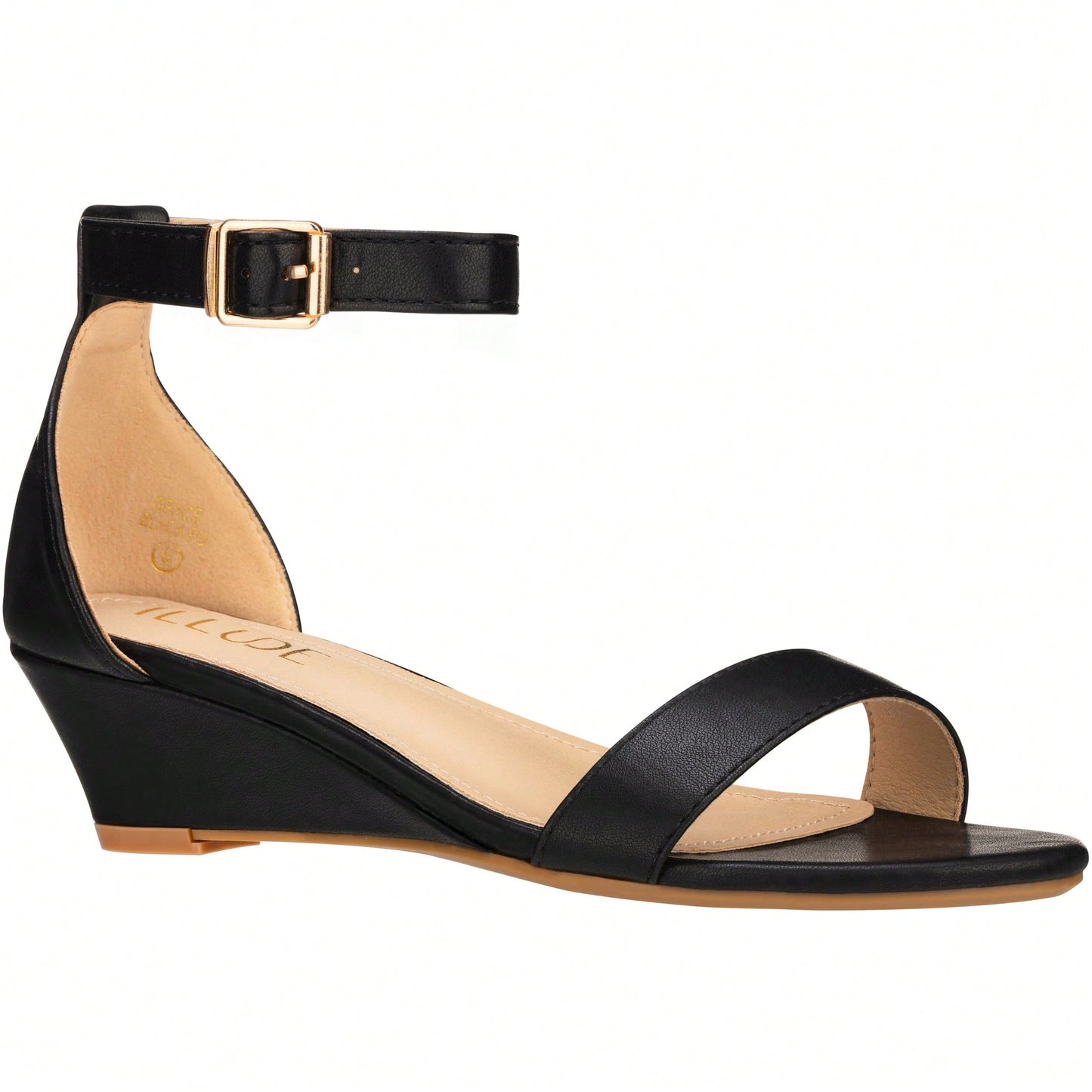 Women's Adjustable Ankle Strap Open Toe Low Wedge Sandal Comfortable Platform Heeled Sandals Suede