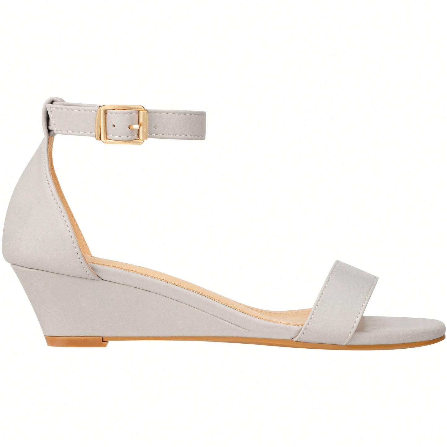 Women's Adjustable Ankle Strap Open Toe Low Wedge Sandal Comfortable Platform Heeled Sandals Suede