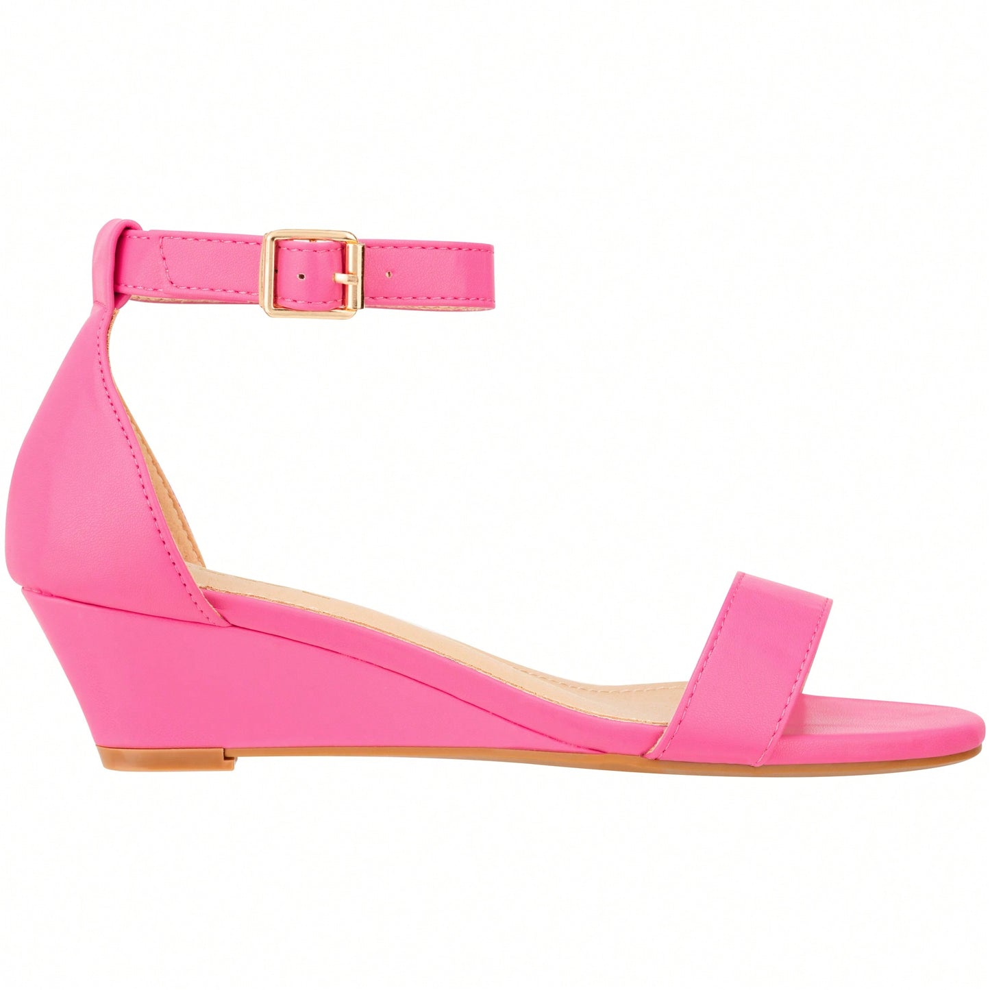 Women's Adjustable Ankle Strap Open Toe Low Wedge Sandal Comfortable Platform Heeled Sandals Suede