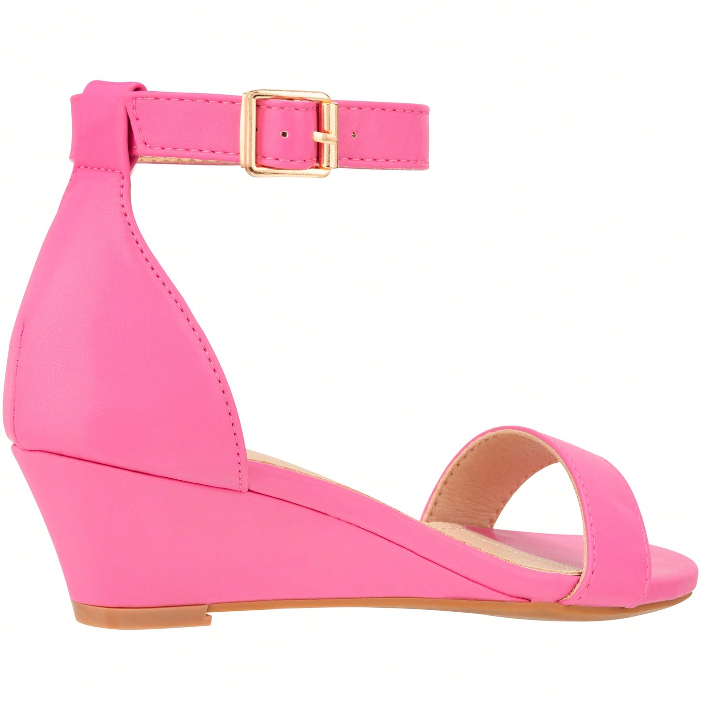 Women's Adjustable Ankle Strap Open Toe Low Wedge Sandal Comfortable Platform Heeled Sandals Suede