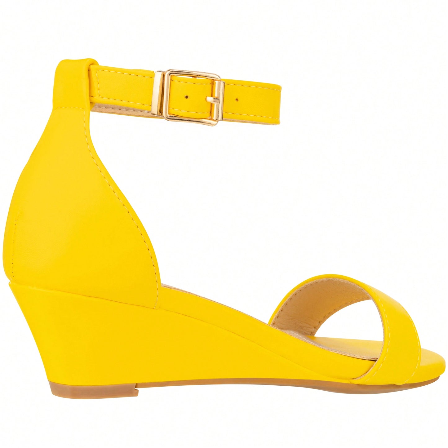 Women's Adjustable Ankle Strap Open Toe Low Wedge Sandal Comfortable Platform Heeled Sandals