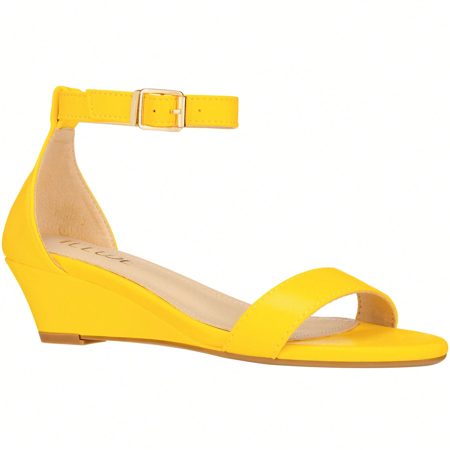 Women's Adjustable Ankle Strap Open Toe Low Wedge Sandal Comfortable Platform Heeled Sandals Suede