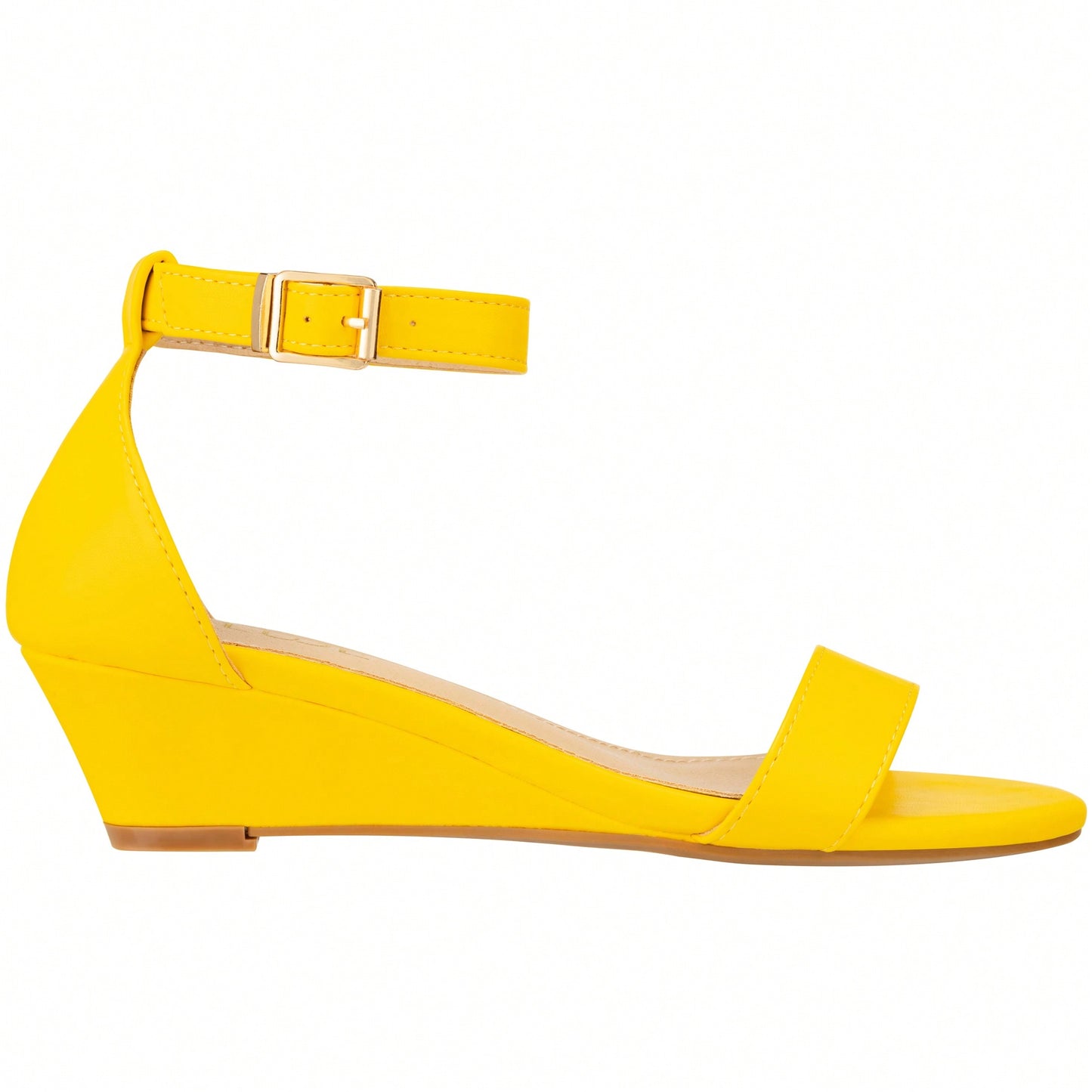 Women's Adjustable Ankle Strap Open Toe Low Wedge Sandal Comfortable Platform Heeled Sandals Suede