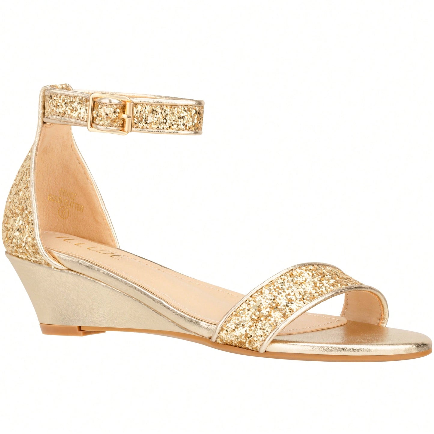 Women's Adjustable Ankle Strap Open Toe Low Wedge Sandal Comfortable Platform Heeled Sandals Suede