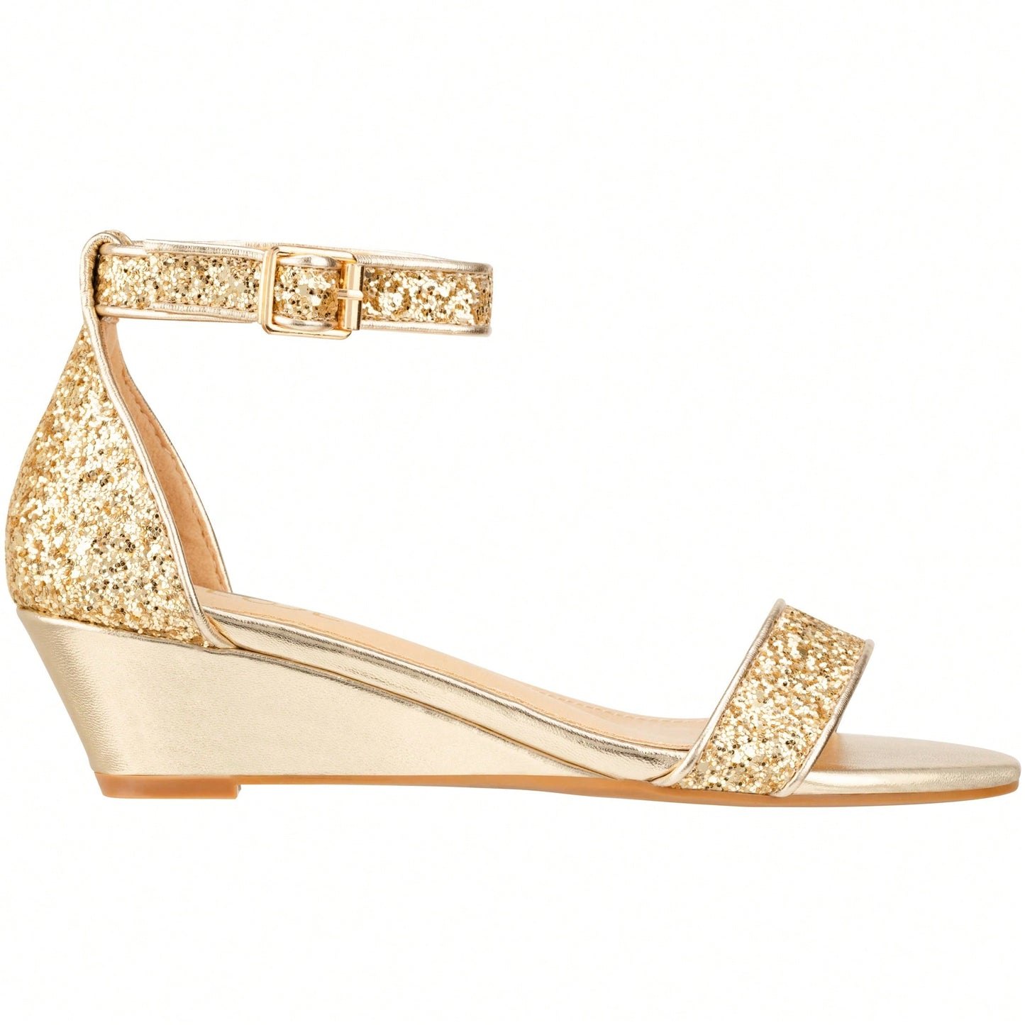 Women's Adjustable Ankle Strap Open Toe Low Wedge Sandal Comfortable Platform Heeled Sandals