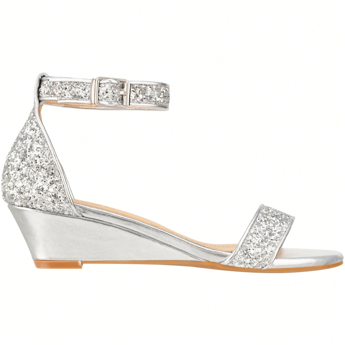 Women's Adjustable Ankle Strap Open Toe Low Wedge Sandal Comfortable Platform Heeled Sandals Suede