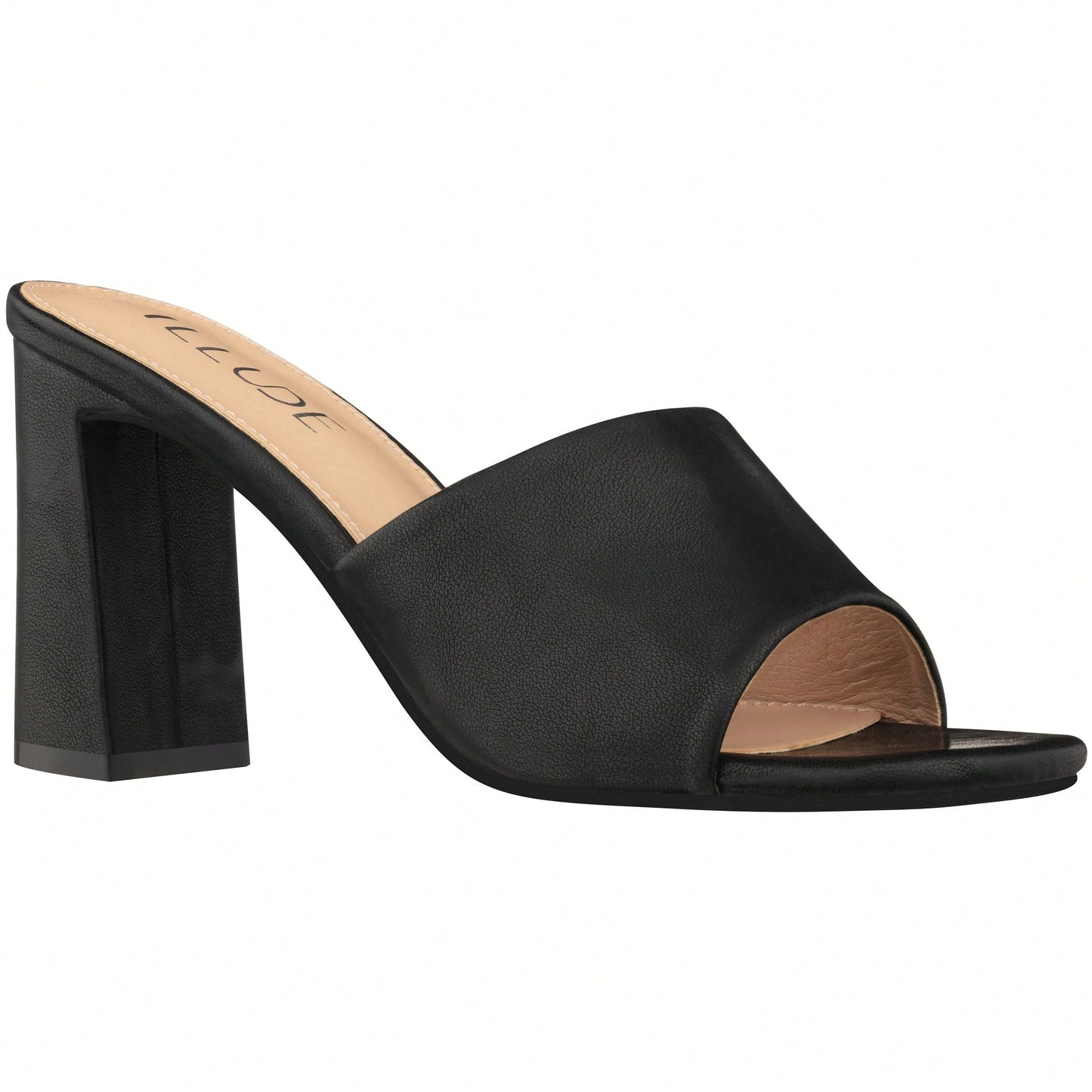 Women's Chunky Heeled Mule Sandals Low Heel Sandals Single Strap Square Toe Chunky Heeled Sandal Suede