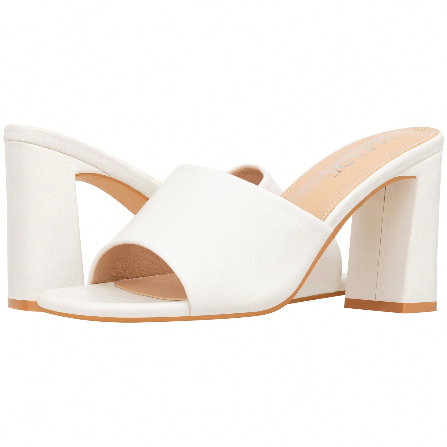 Women's Chunky Heeled Mule Sandals Low Heel Sandals Single Strap Square Toe Chunky Heeled Sandal Suede