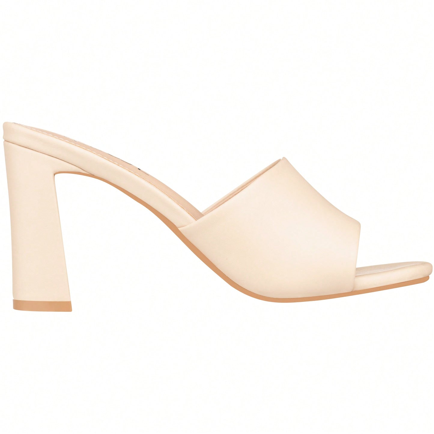 Women's Chunky Heeled Mule Sandals Low Heel Sandals Single Strap Square Toe Chunky Heeled Sandal Suede