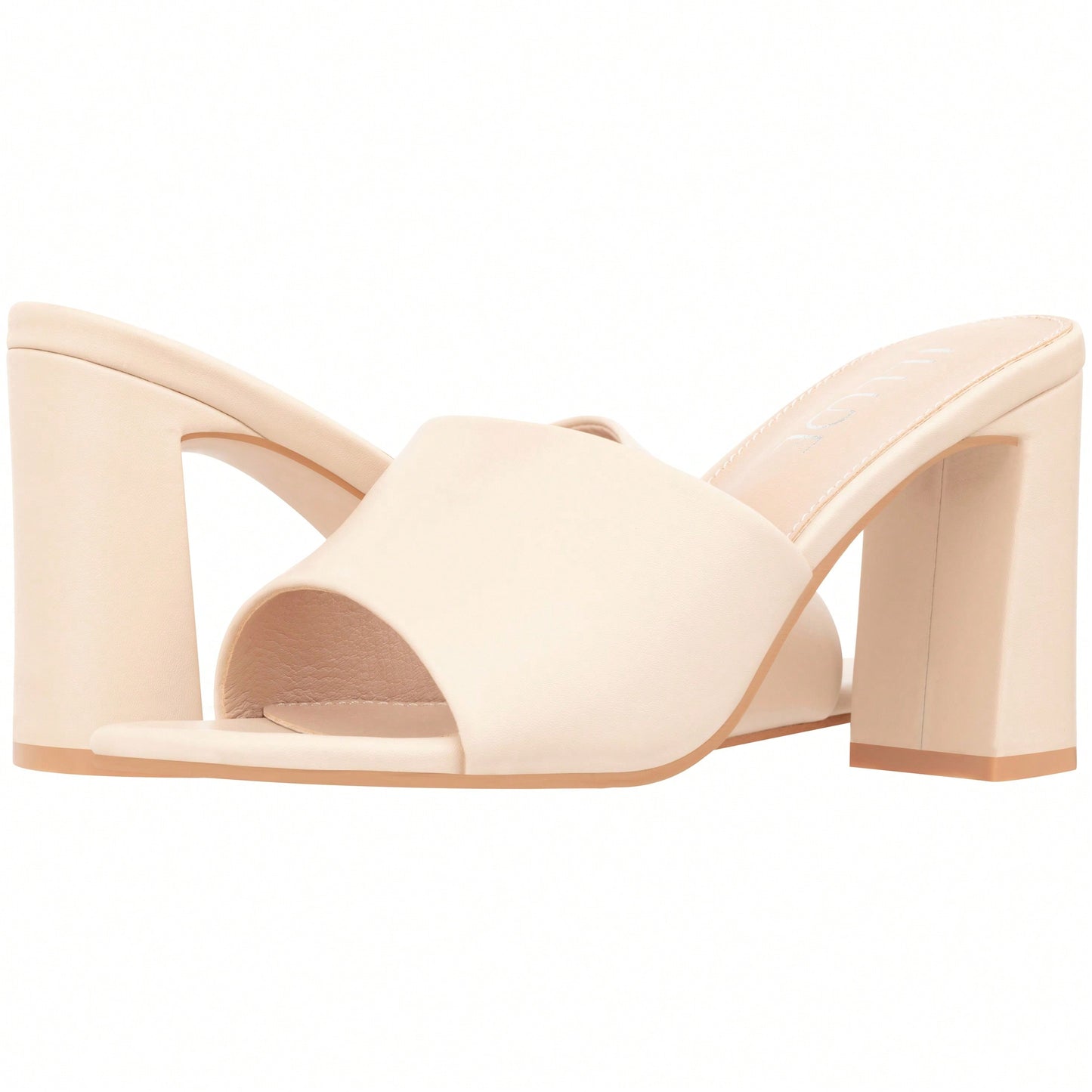 Women's Chunky Heeled Mule Sandals Low Heel Sandals Single Strap Square Toe Chunky Heeled Sandal Suede