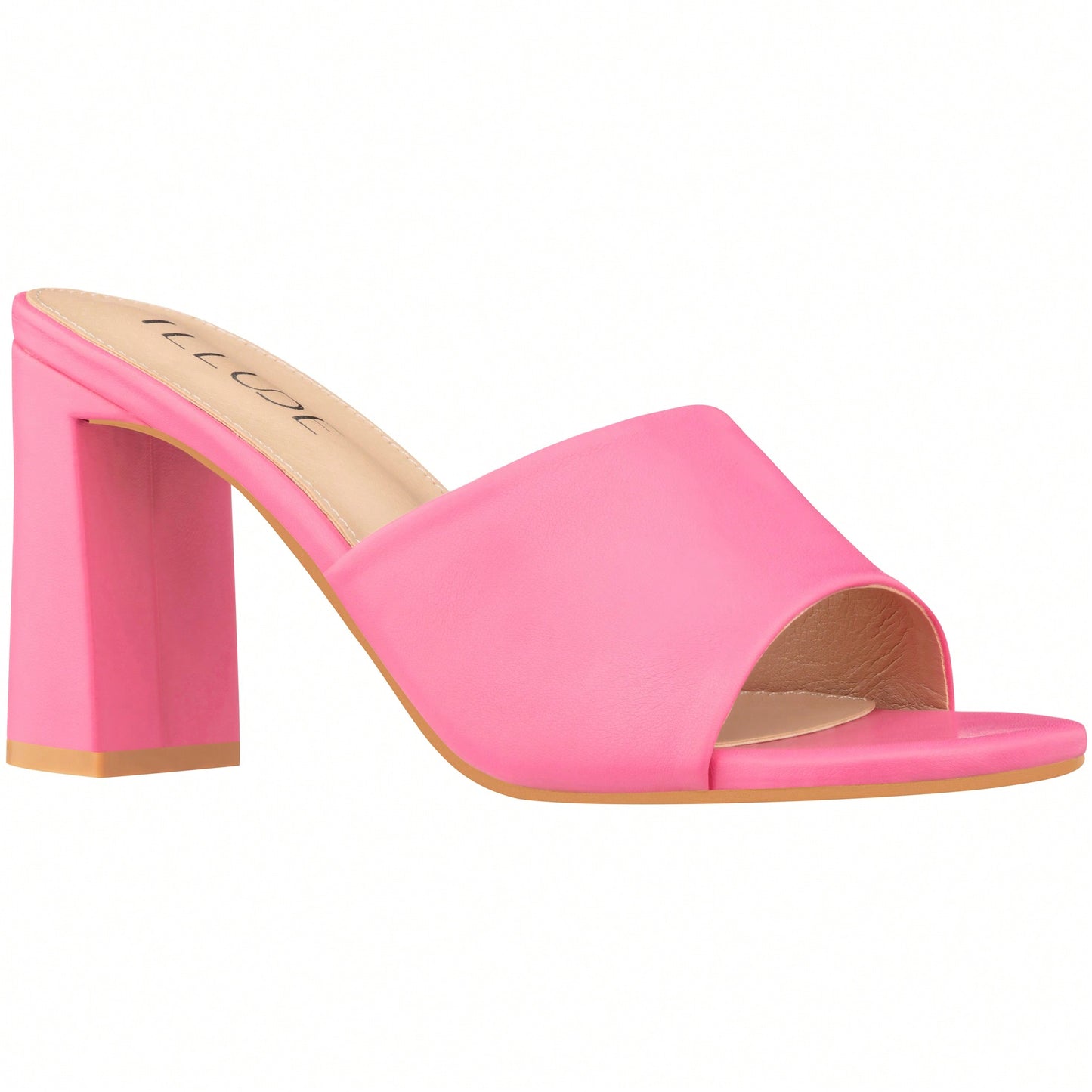 Women's Chunky Heeled Mule Sandals Low Heel Sandals Single Strap Square Toe Chunky Heeled Sandal Suede