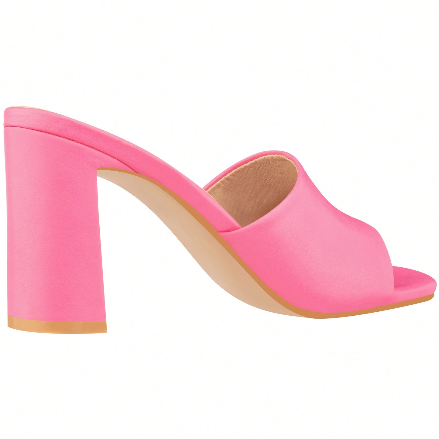 Women's Chunky Heeled Mule Sandals Low Heel Sandals Single Strap Square Toe Chunky Heeled Sandal Suede