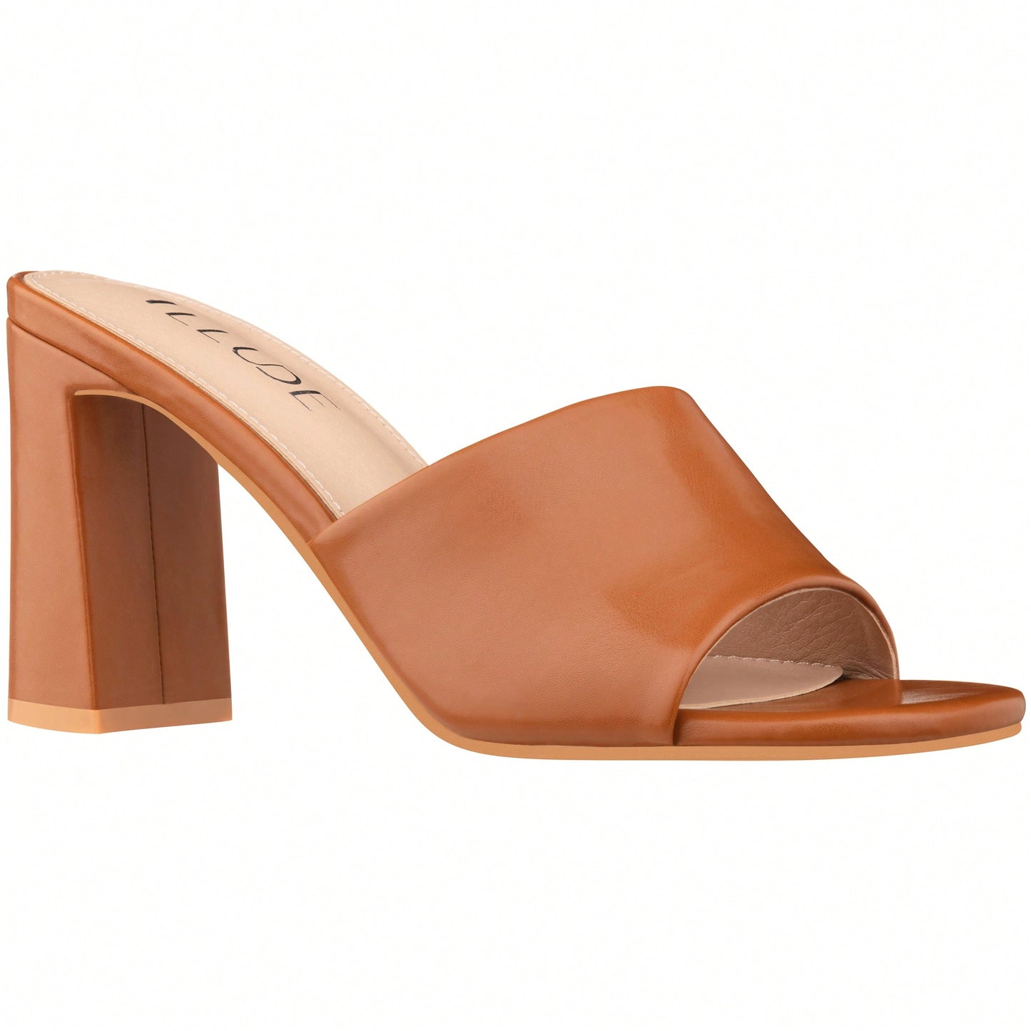 Women's Chunky Heeled Mule Sandals Low Heel Sandals Single Strap Square Toe Chunky Heeled Sandal Suede