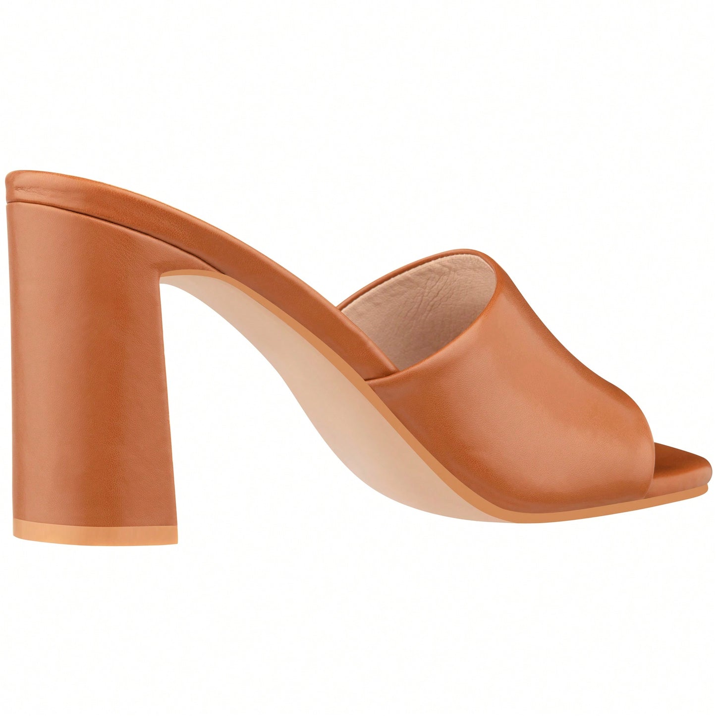 Women's Chunky Heeled Mule Sandals Low Heel Sandals Single Strap Square Toe Chunky Heeled Sandal Suede