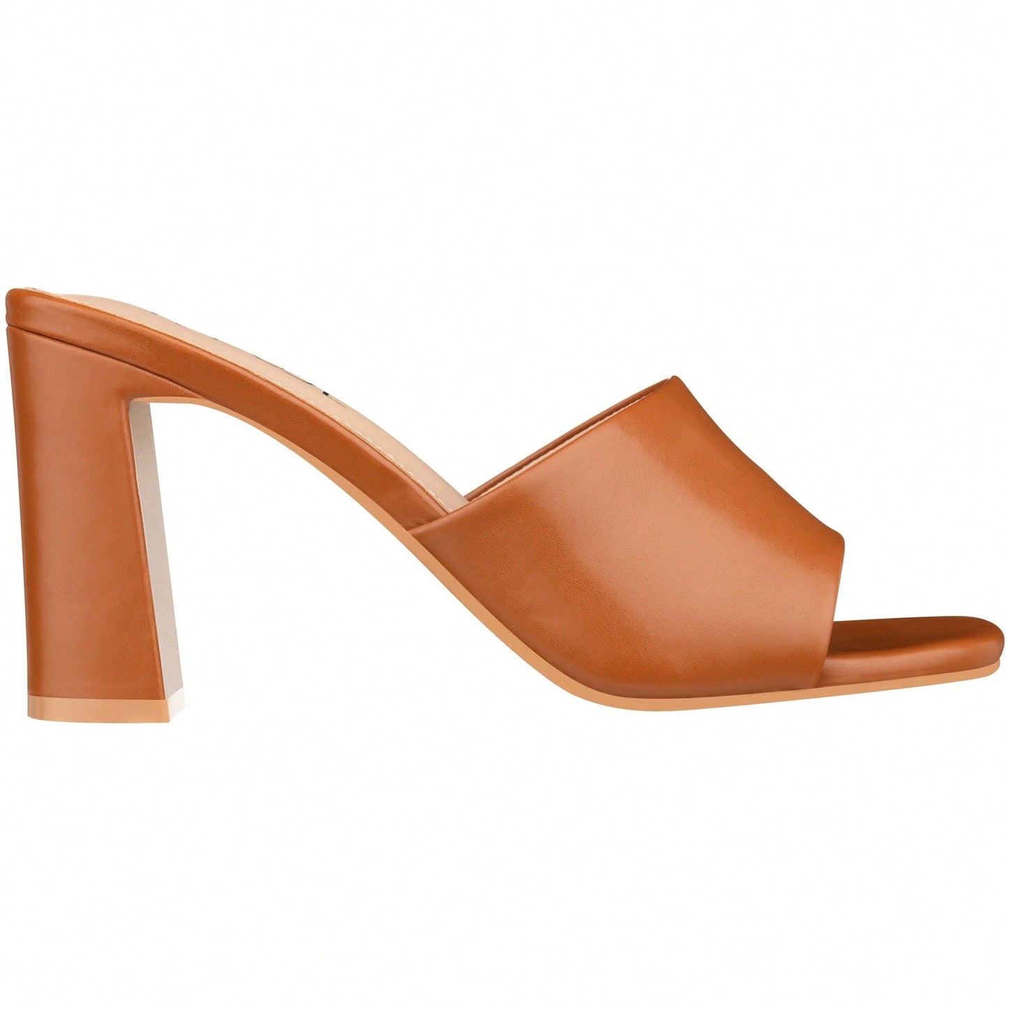 Women's Chunky Heeled Mule Sandals Low Heel Sandals Single Strap Square Toe Chunky Heeled Sandal Suede