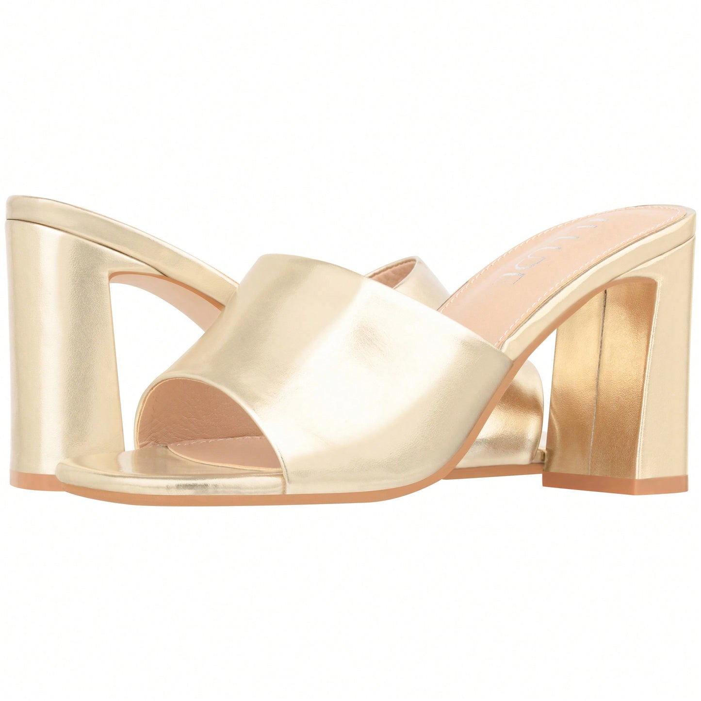 Women's Chunky Heeled Mule Sandals Low Heel Sandals Single Strap Square Toe Chunky Heeled Sandal Suede