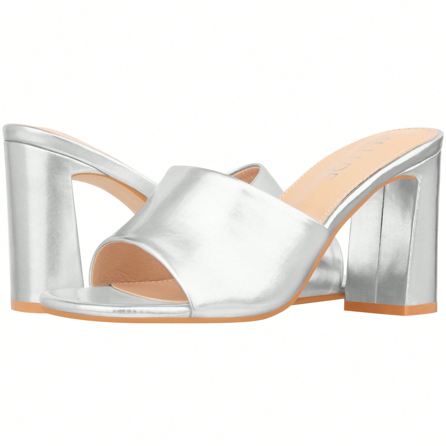 Women's Chunky Heeled Mule Sandals Low Heel Sandals Single Strap Square Toe Chunky Heeled Sandal Suede