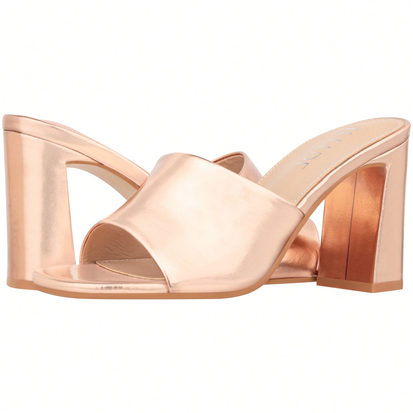 Women's Chunky Heeled Mule Sandals Low Heel Sandals Single Strap Square Toe Chunky Heeled Sandal Suede