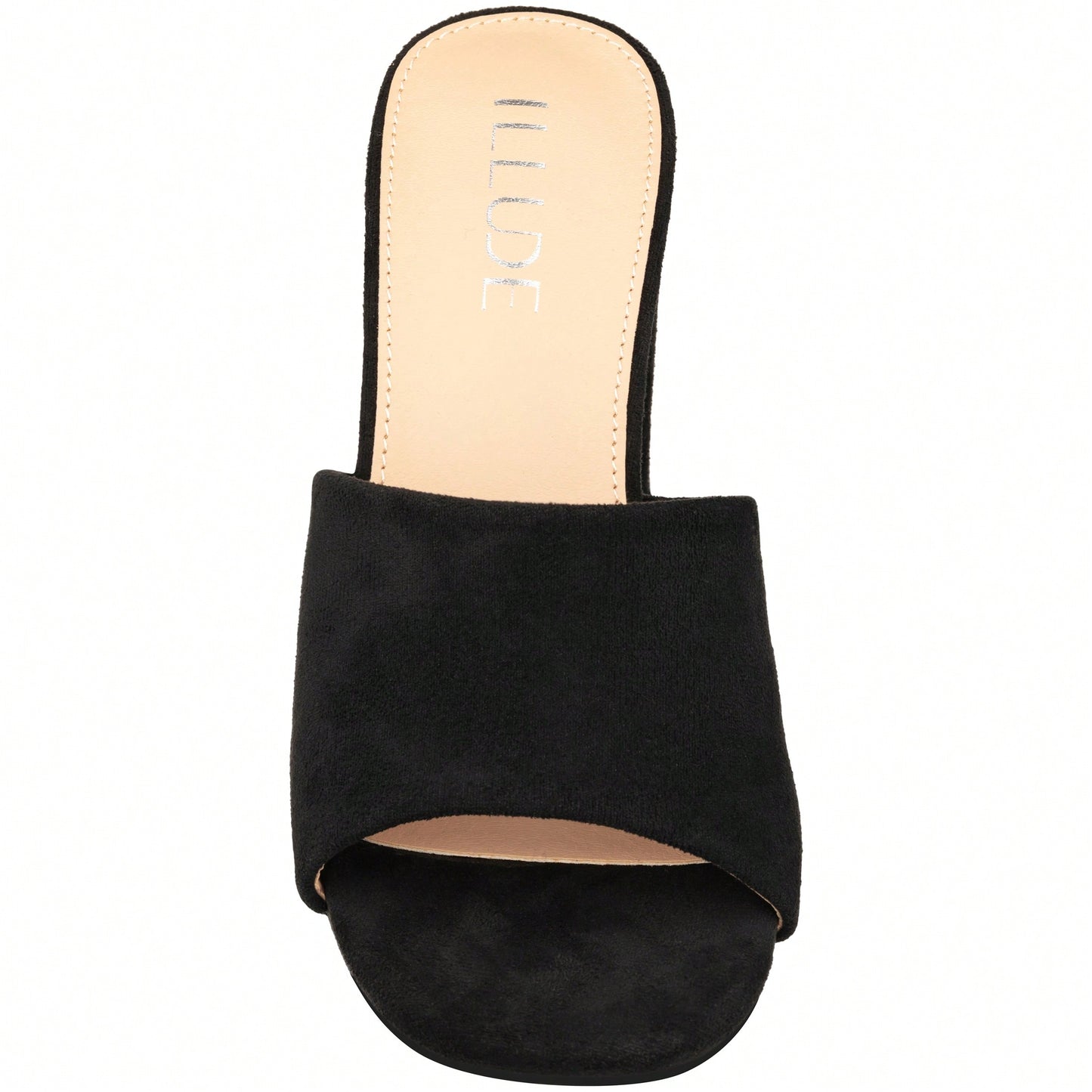 Women's Chunky Heeled Mule Sandals Low Heel Sandals Single Strap Square Toe Chunky Heeled Sandal Suede