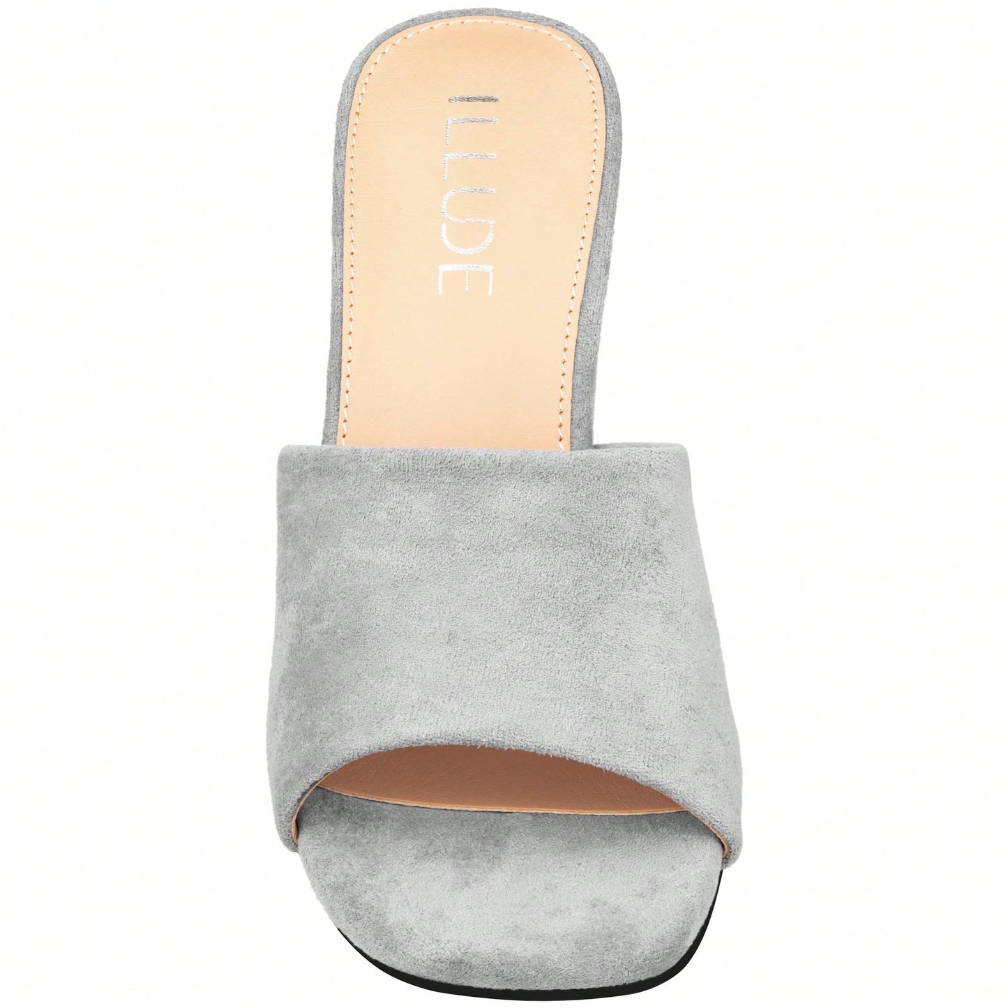 Women's Chunky Heeled Mule Sandals Low Heel Sandals Single Strap Square Toe Chunky Heeled Sandal Suede