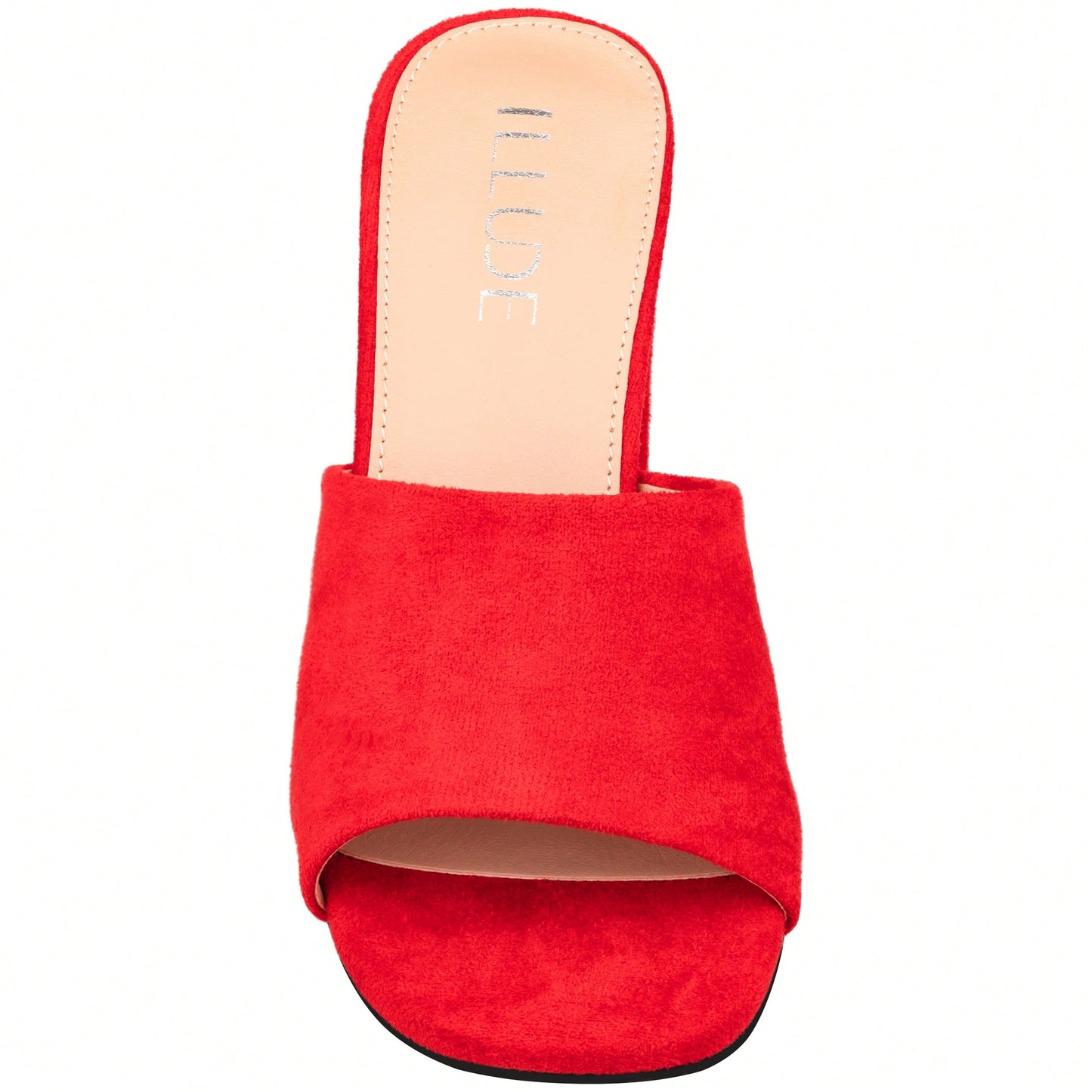 Women's Chunky Heeled Mule Sandals Low Heel Sandals Single Strap Square Toe Chunky Heeled Sandal Suede