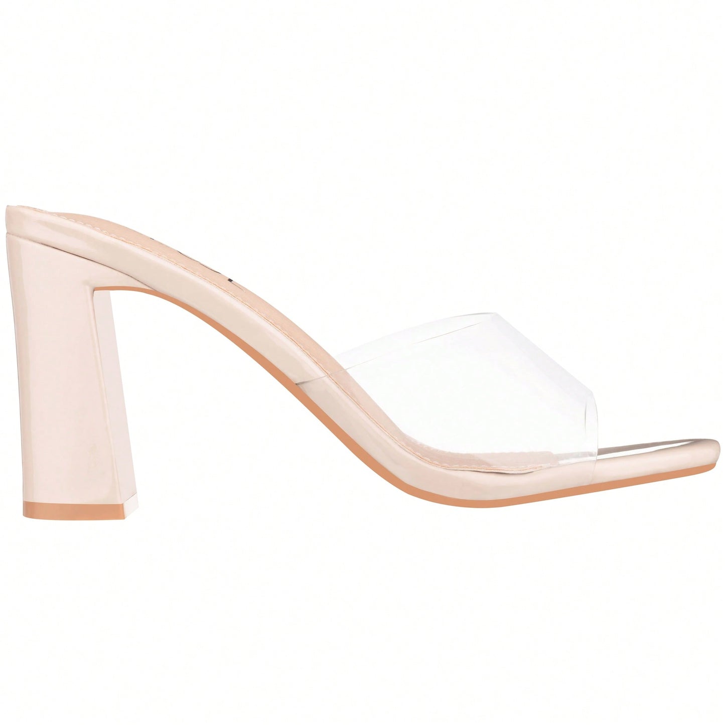 Women's Chunky Heeled Mule Sandals Low Heel Sandals Single Strap Square Toe Chunky Heeled Sandal Suede