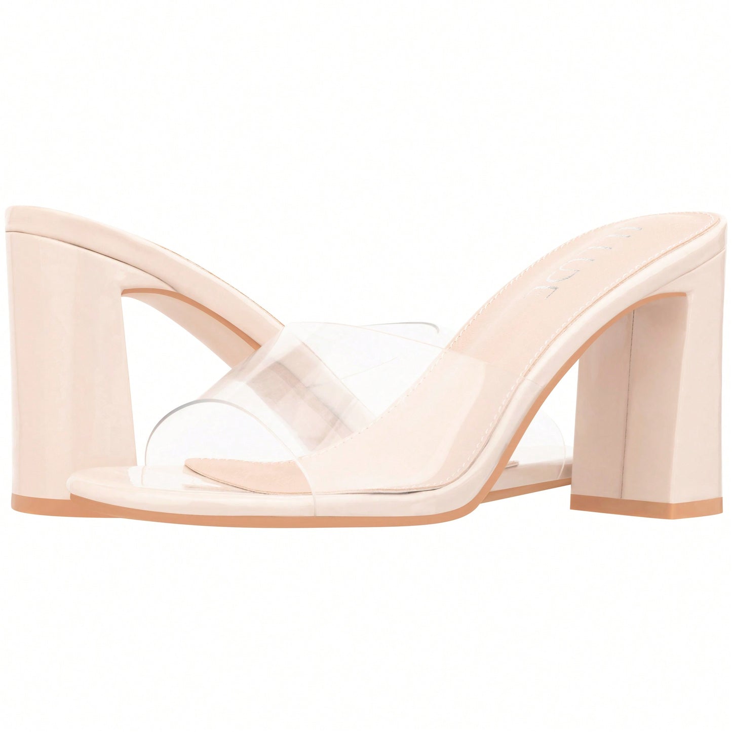 Women's Chunky Heeled Mule Sandals Low Heel Sandals Single Strap Square Toe Chunky Heeled Sandal Suede