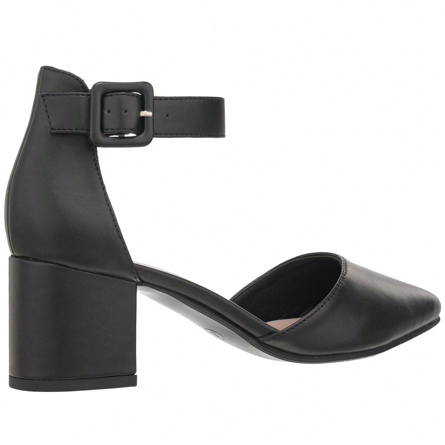 Women Point Toe Chunky Heeled Ankle Strap Pumps Fashionable Pointed Toe Ankle Strap Stiletto Heels Elegant Pumps Suede