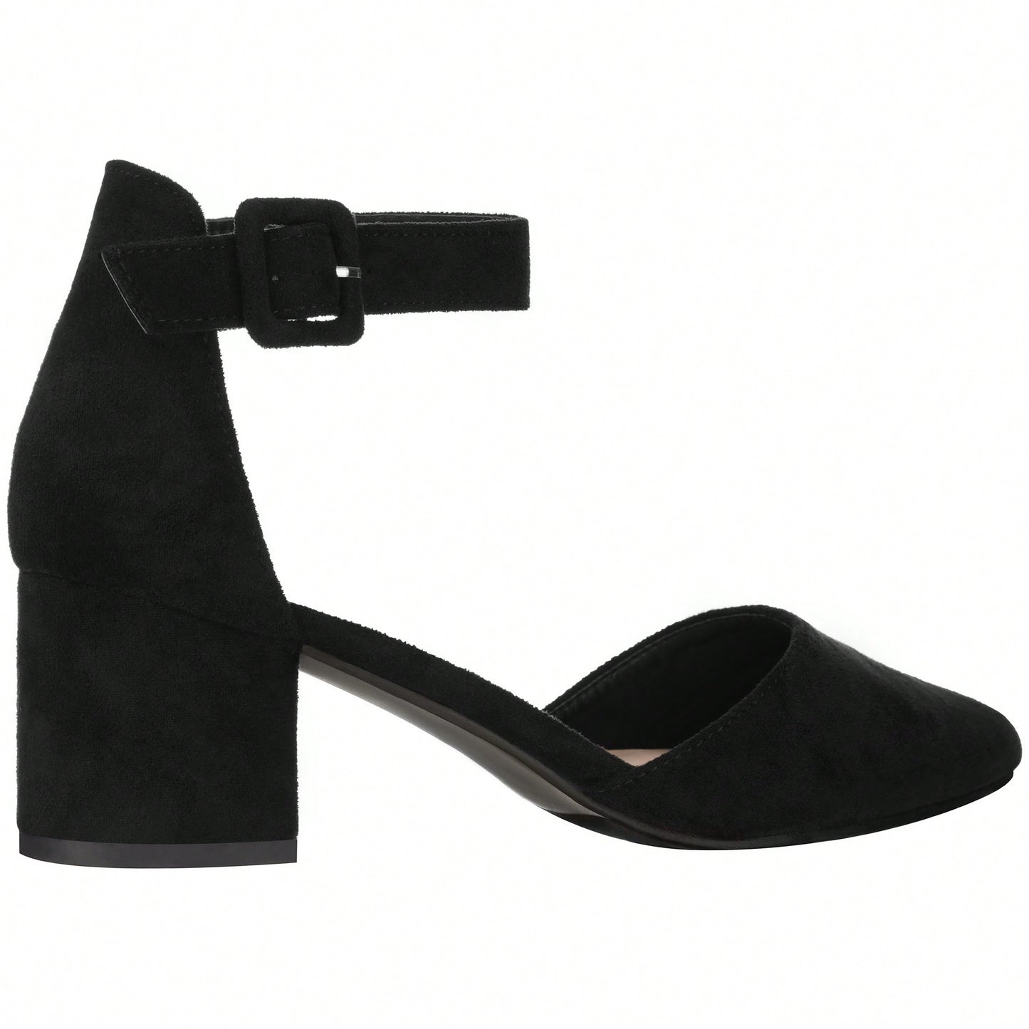 Women Point Toe Chunky Heeled Ankle Strap Pumps Fashionable Pointed Toe Ankle Strap Stiletto Heels Elegant Pumps