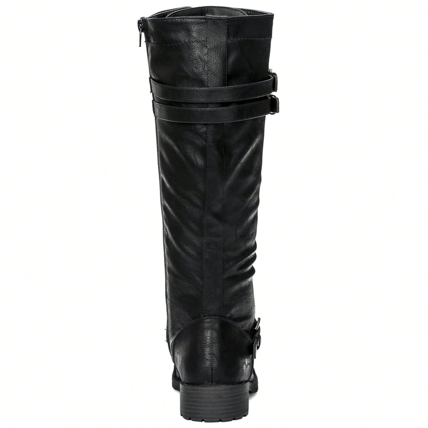 Women's Knee High Riding Boot Lace Up Boot Fashionable Buckle Wide Calf Knee High Boots Combat Boot