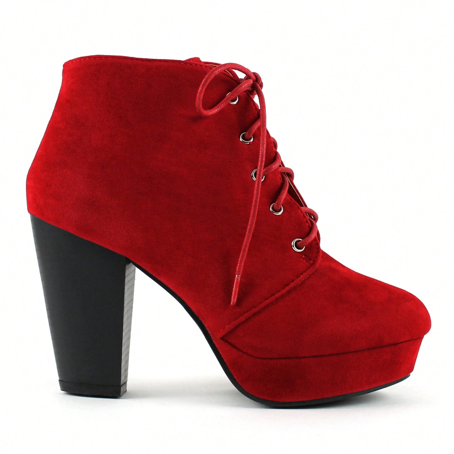 Women Chunky Heeled Boots High Heel Platform Boots Fashion Chunky Heel Booties High Heel Boots Chunky Heel Round Toe Ankle Boots Lace-Up Punk Style Boots