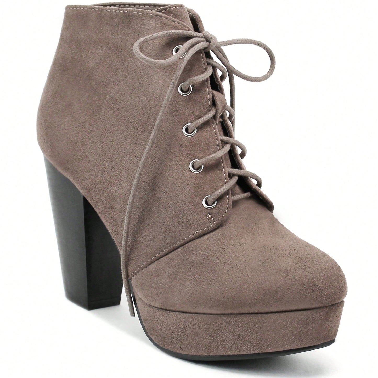 Women Chunky Heeled Boots High Heel Platform Boots Fashion Chunky Heel Booties High Heel Boots Chunky Heel Round Toe Ankle Boots Lace-Up Punk Style Boots