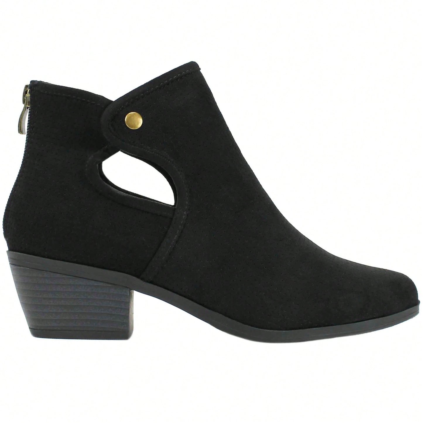 Women's Chunky Heeled Boots Fashionable Chunky Heel Ankle Boots Perforated Boots Chunky Low Block Heel Ankle Booties Short Winter Boots