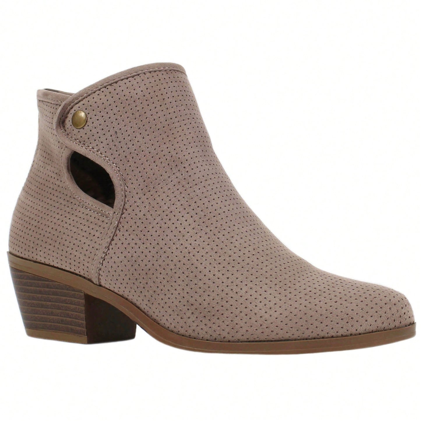 Women's Chunky Heeled Boots Fashionable Chunky Heel Ankle Boots Perforated Boots Chunky Low Block Heel Ankle Booties Short Winter Boots