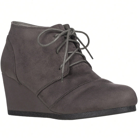 Women's Ankle Boots Wedge Heel Booties Casual Fashion Lace Up Low Wedge Heel Booties Shoes Low Wedges Platform Ankle Boots