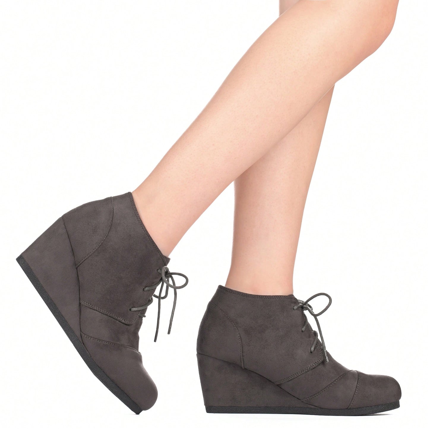 Women's Ankle Boots Wedge Heel Booties Casual Fashion Lace Up Low Wedge Heel Booties Shoes Low Wedges Platform Ankle Boots