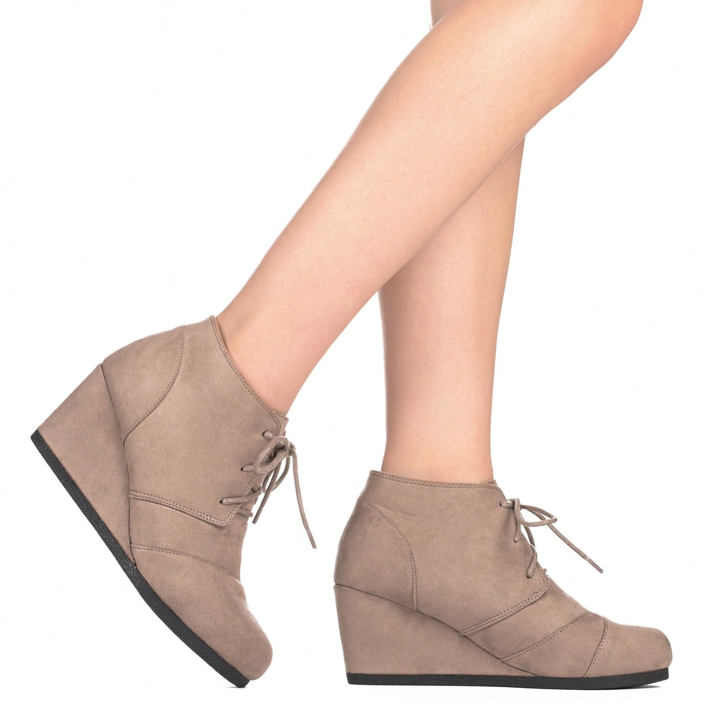 Women's Ankle Boots Wedge Heel Booties Casual Fashion Lace Up Low Wedge Heel Booties Shoes Low Wedges Platform Ankle Boots
