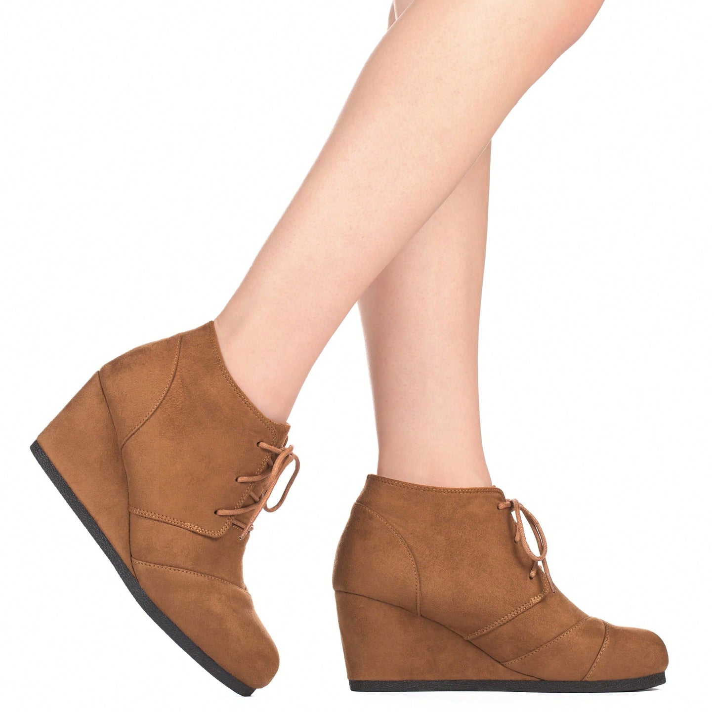 Women's Ankle Boots Wedge Heel Booties Casual Fashion Lace Up Low Wedge Heel Booties Shoes Low Wedges Platform Ankle Boots