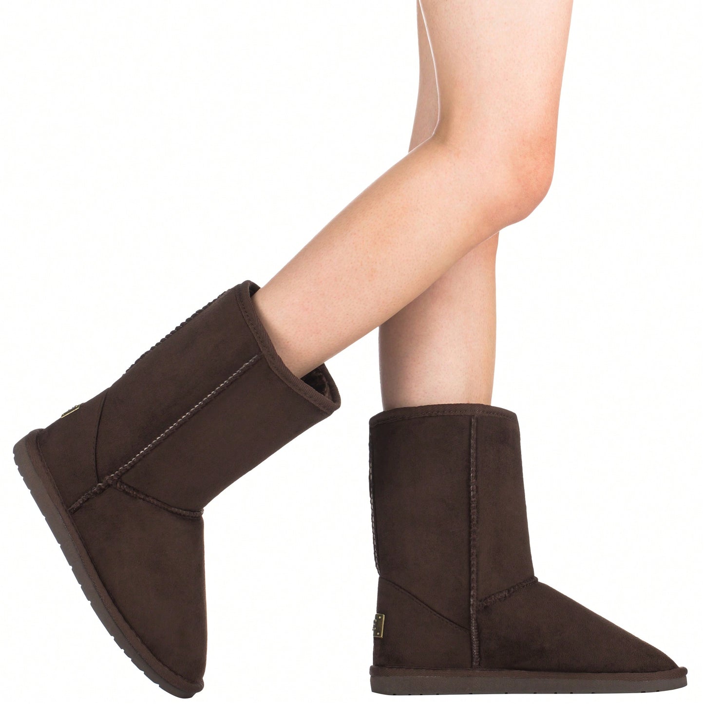 Women's Snow Boots Fleece Lined Solid Color Mid-Calf Flat Snow Boots For Winter Mid Calf  Short Snow Boots