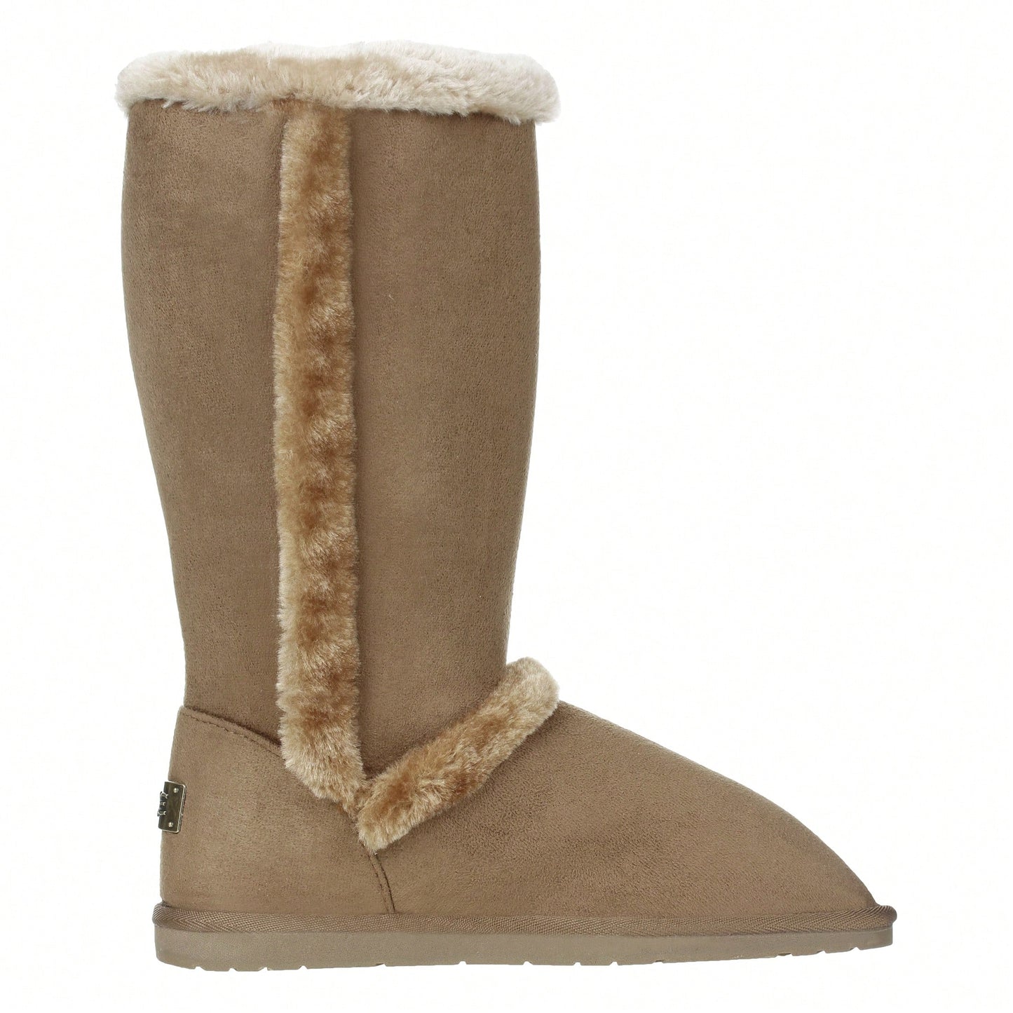 Women's Snow Boots Fleece Lined Solid Color Mid-Calf Flat Snow Boots For Winter Mid Calf Winter Snow Boots With Buckle