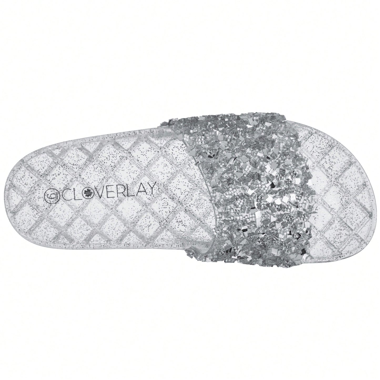 Women Rhinestone Decor Outdoor And Indoor Glamorous Flat Slides Jelly Glitter Slide Sandals Slippers