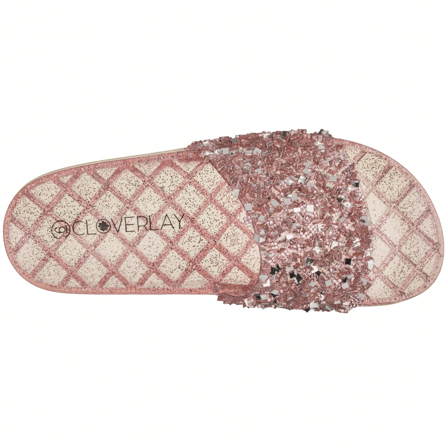 Women Rhinestone Decor Outdoor And Indoor Glamorous Flat Slides Jelly Glitter Slide Sandals Slippers