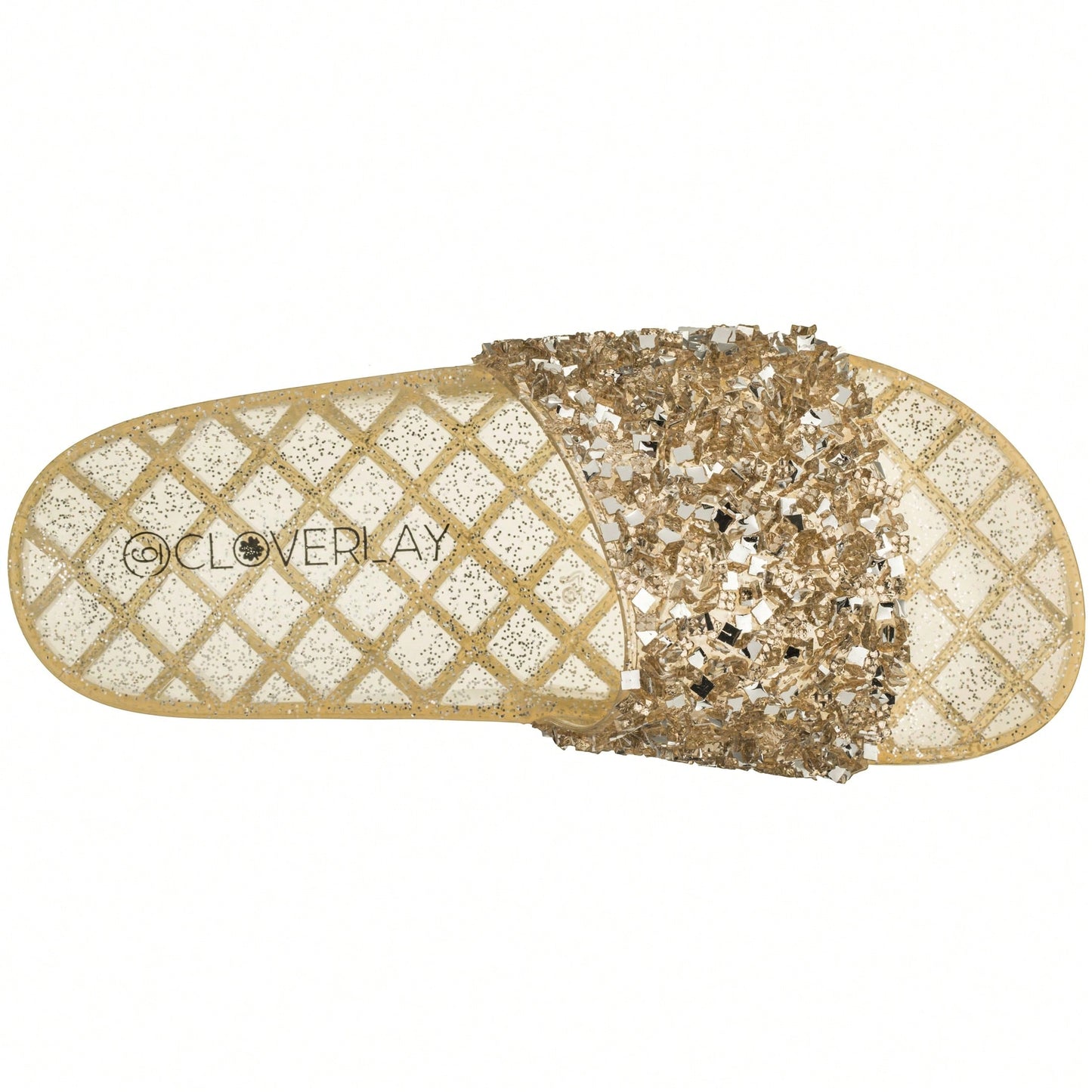 Women Rhinestone Decor Outdoor And Indoor Glamorous Flat Slides Jelly Glitter Slide Sandals Slippers