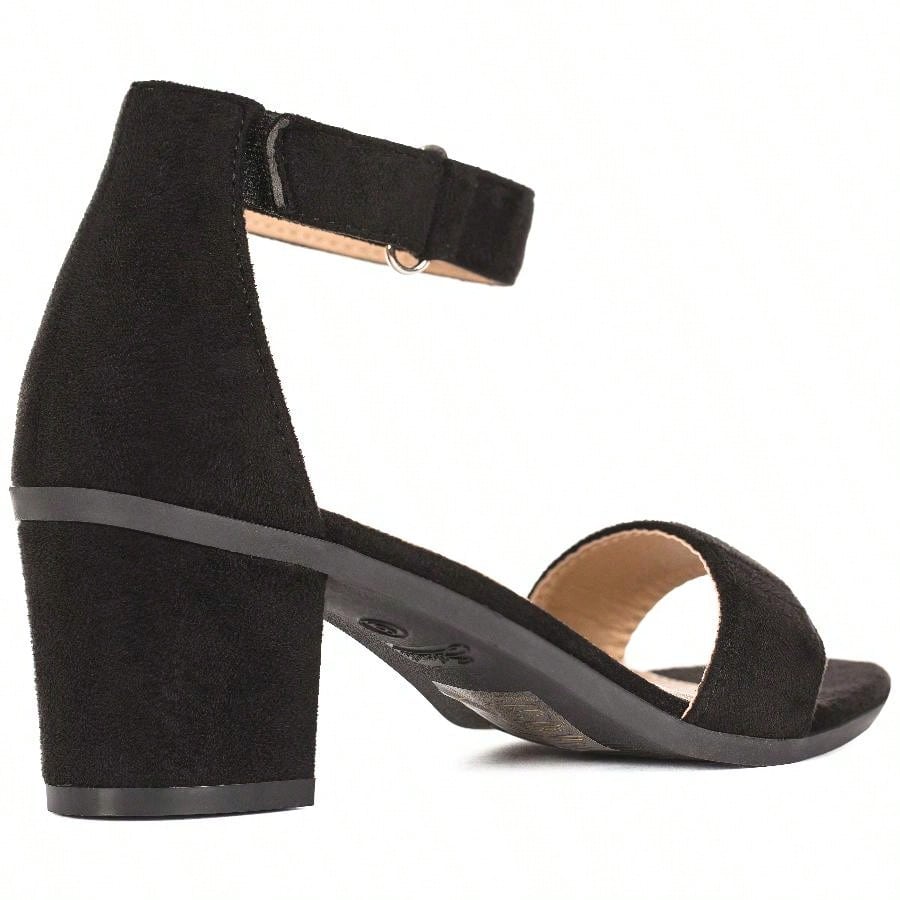 Women Chunky Heeled Ankle Strap Sandals Elegant Open Toe Sandals Ankle Strap Heeled Sandals