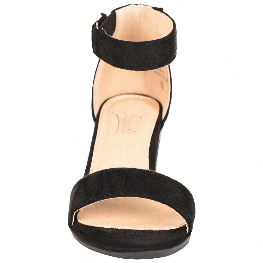 Women Chunky Heeled Ankle Strap Sandals Elegant Open Toe Sandals Ankle Strap Heeled Sandals