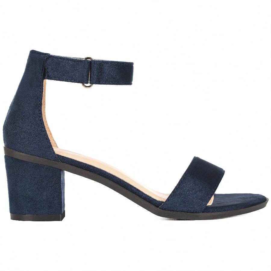 Women Chunky Heeled Ankle Strap Sandals Elegant Open Toe Sandals Ankle Strap Heeled Sandals