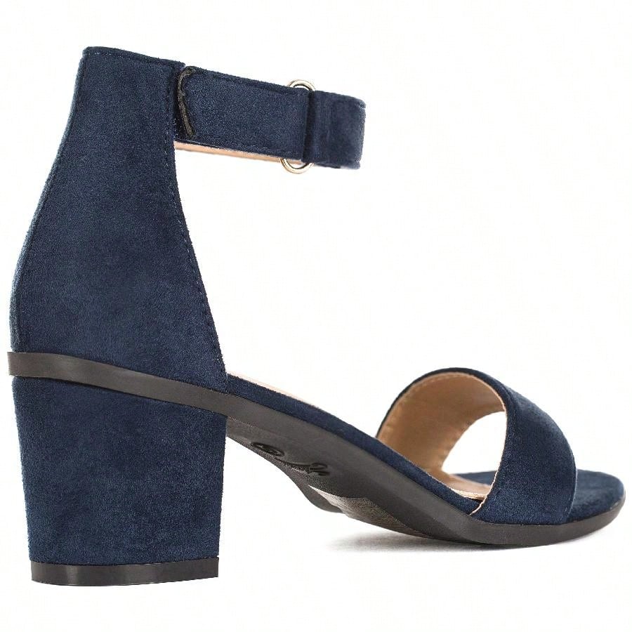 Women Chunky Heeled Ankle Strap Sandals Elegant Open Toe Sandals Ankle Strap Heeled Sandals