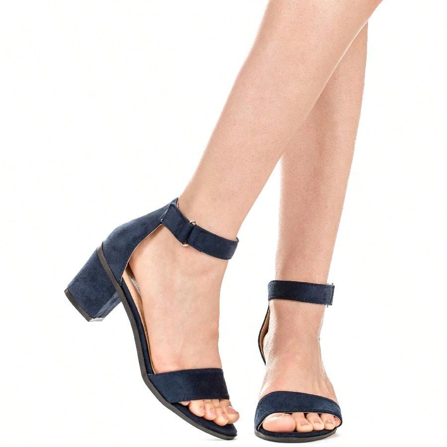 Women Chunky Heeled Ankle Strap Sandals Elegant Open Toe Sandals Ankle Strap Heeled Sandals