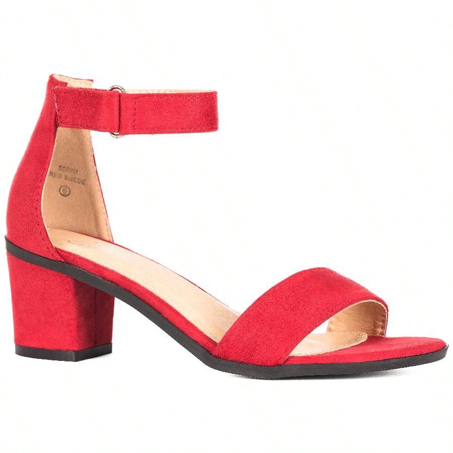 Women Chunky Heeled Ankle Strap Sandals Elegant Open Toe Sandals Ankle Strap Heeled Sandals